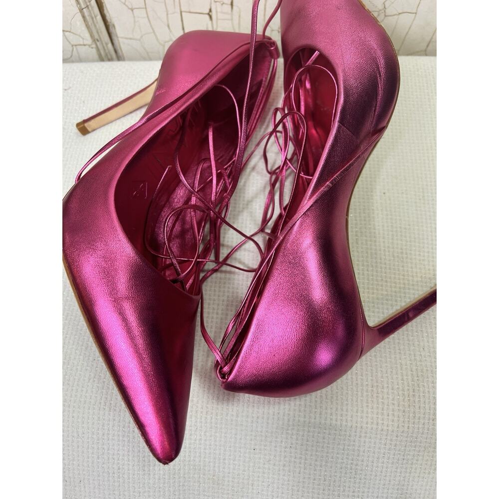 Antonio Melani Women’s Shoes Size 9.5 Heels Lillian Leather Lace-up Pumps Pink - Picture 10 of 16